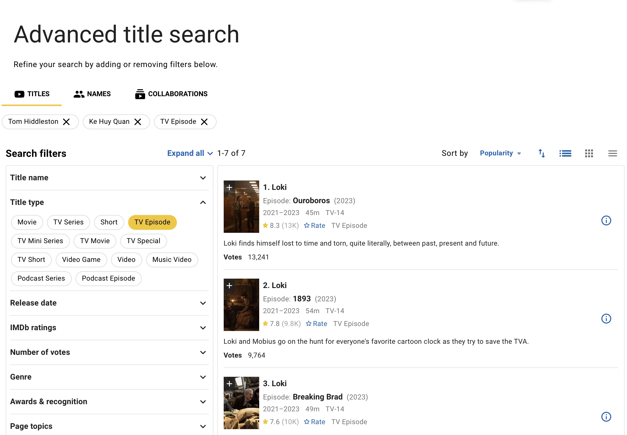 ‎IMDb Advanced Search Redesign | Page 2 | IMDb Community Forums
