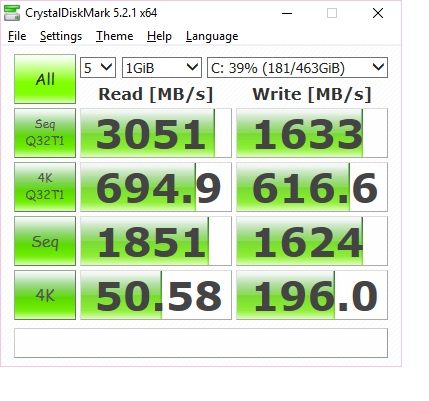 Aurora-R6, Samsung PM-961 512gb SSD (M.2 PCIe NVMe), Win-10/64 Pro