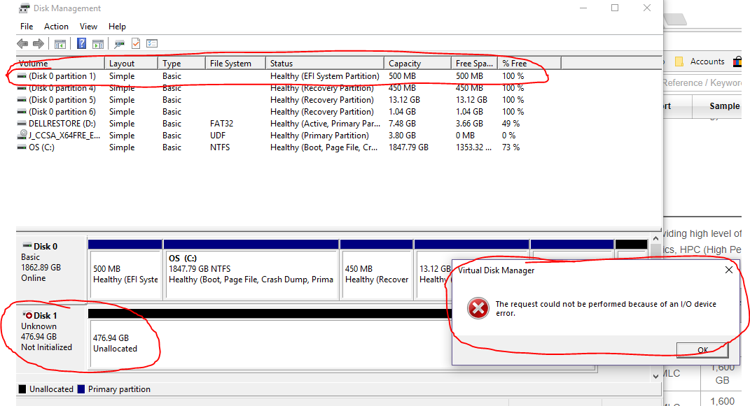 NVMe recognized but will not initialize