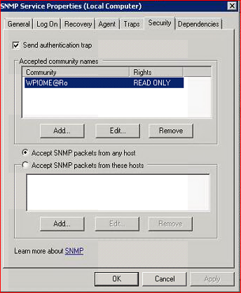 SNMP Properties