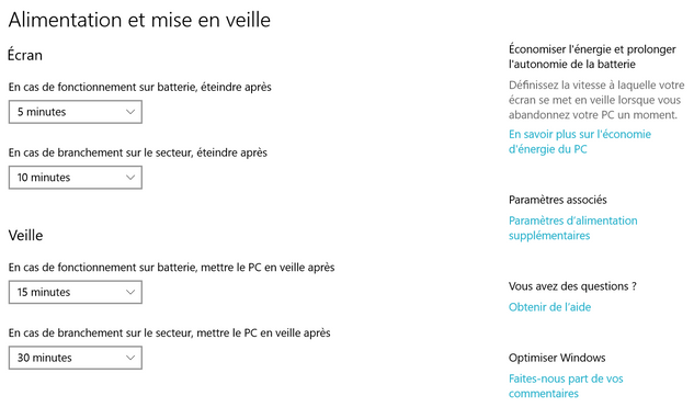 copie ecran menu système