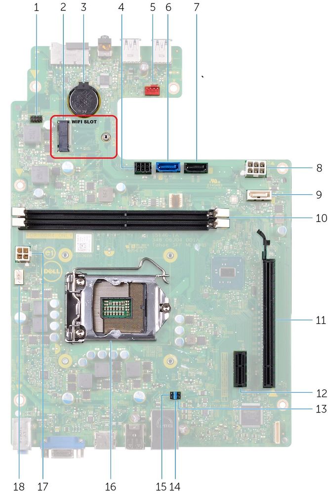 WIFI SLOT next to Battery DL2032