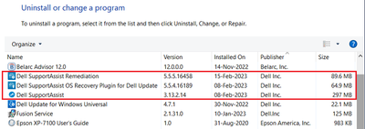 Win 10 Pro v22H2 Control Panel Dell Remediation v5_5_5_16458 Installed 15 Feb 2023.png