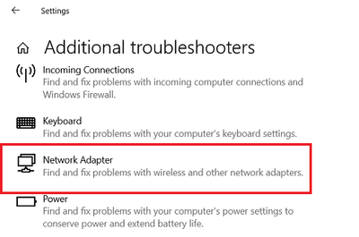 Win 10 Pro v21H2 Additional Troubleshooters Network Adapter 25 Jan 2022.png