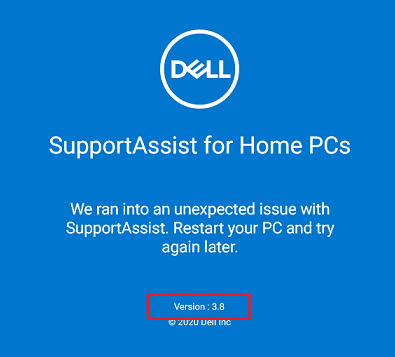 Dell SupportAssist v3_8 Update Failure 07 Dec 2020.png