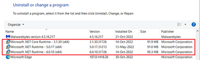 Win 10 Pro v21H2 Control Panel MS NET Runtimes Installed 03 Nov 2022.png