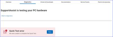 20221022 SupportAssist unable to complete the Quick Test.jpg