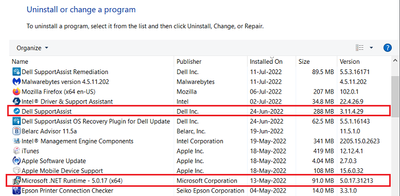 Win 10 Pro V21H2 Control Panel SupportAssist v3_11_4_29 and MS NET Runtime v5_0_17 21 Jul 2022.png