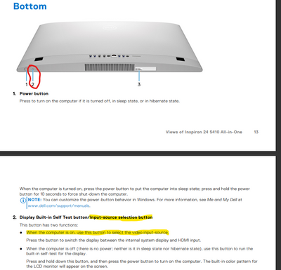 Inspiron 24-5490 AIO, how to use HDMI in as a monitor | DELL 