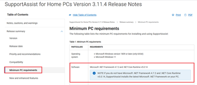 Dell SupportAssist v3_11_4  Minimum PC Requirements NET Core Runtime v5_0_14 24 Jun 2022.png