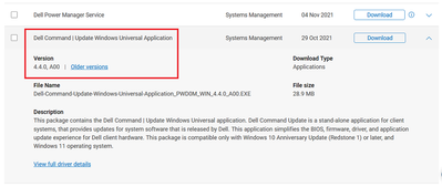 Dell XPS 13 9300 Dell Command Update UWP v4_4_0 For Win 11 03 Apr 2022.png