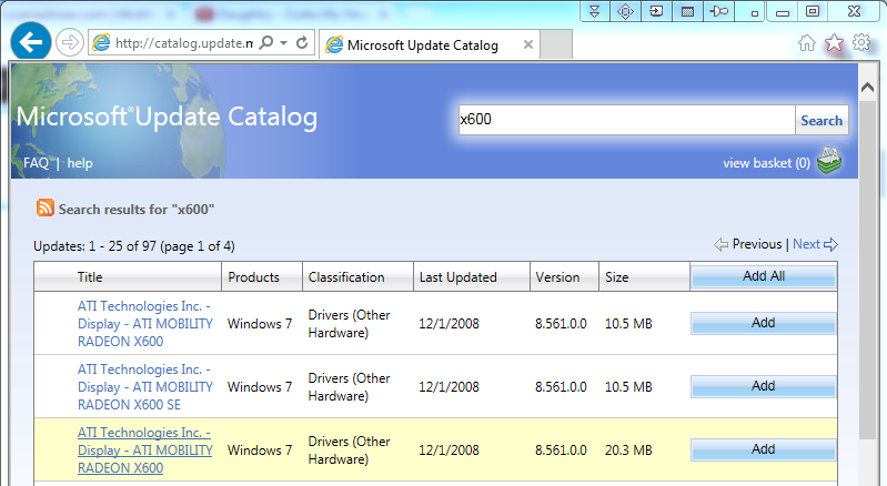 Ati x600 driver online windows 7