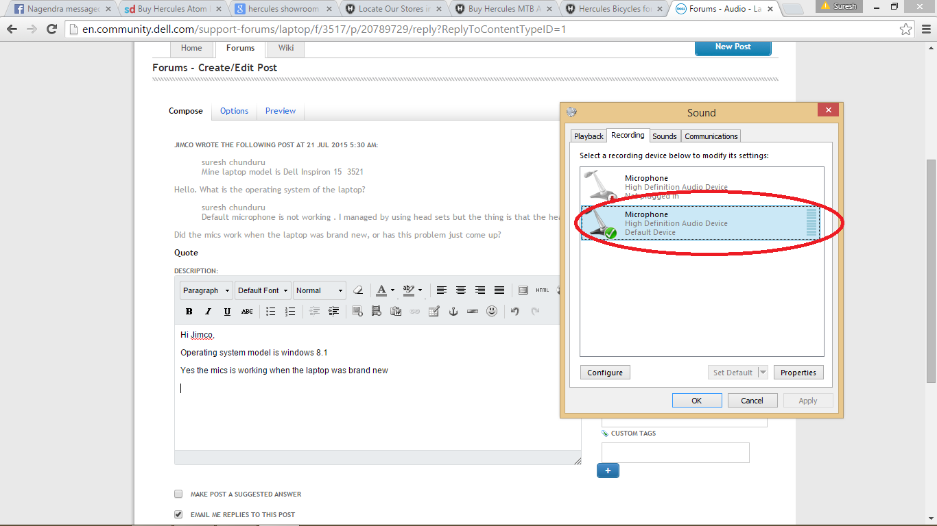 ‎Default microphone not working DELL Technologies