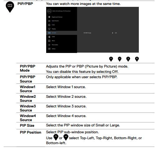 ‎U4320Q, additional PIP/PBP mode options DELL Technologies