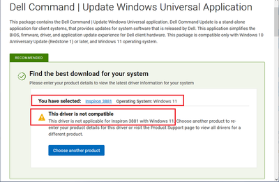 Dell Inspiron 3881 Dell Command Update v4_4_0 Not Compatible 01 Jul 2022.png