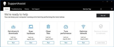 SupportAssist for PCs - Run Tests