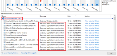 Win 10 v21H1 Reliability Monitor Successful Application Reconfiguration Events 15 Nov 2021.png