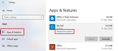 WIn 10 Pro v21H2 Settings Apps and Features MyDell v2_30_0 22 Jul 2022.png