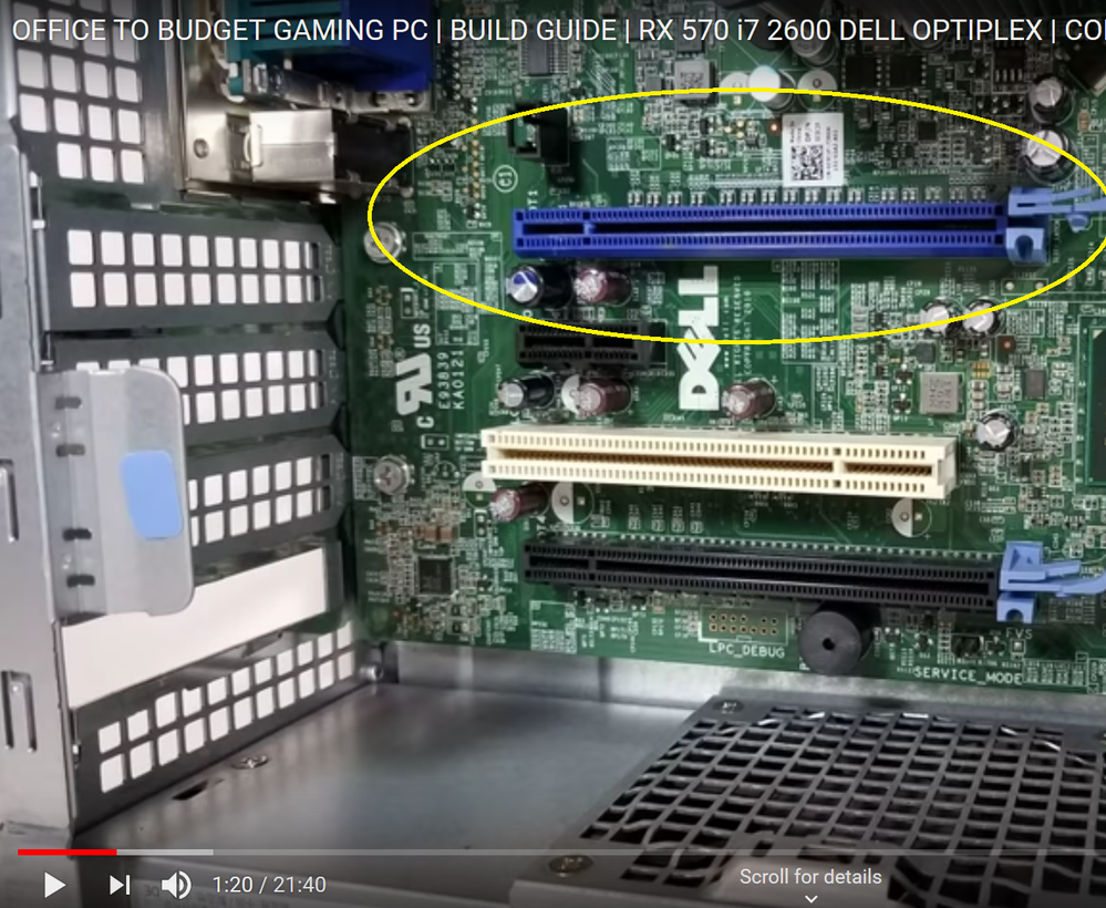 Blue SLot is for higher than 25W card