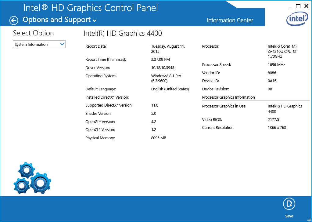 Intel 4400 discount hd graphics driver