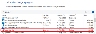 Win 10 Pro v22H2 Control Panel Dell Programs Installed Fusion Service v2_2_14 01 Mar 2023.png