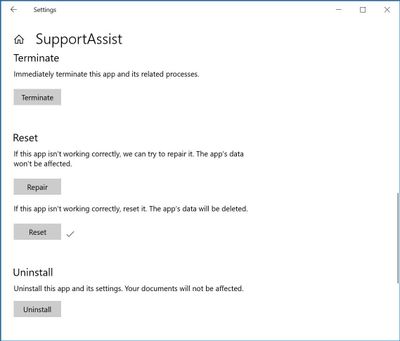 SupportAssist Reset
