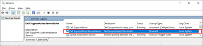 Win 10 v21H1 Services Dell SupportAssist Remediation Changed to Disabled 15 Nov 2021.png