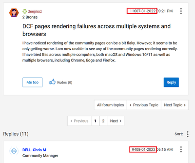 Dell Forum Feedback Starnge Leading Numbers in Dates of Post 05 Aug 2022.png