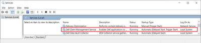 Win 10 Pro v22H2 Services Dell Client Management Service Running 22 Jan 2023.png