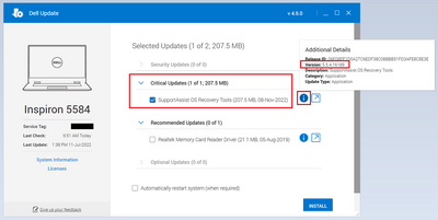 Dell Update v4_6_0 Two Updates Available SA OS Recovery Tools v5_5_4_16189 EDITED 23 Aug 2022.png