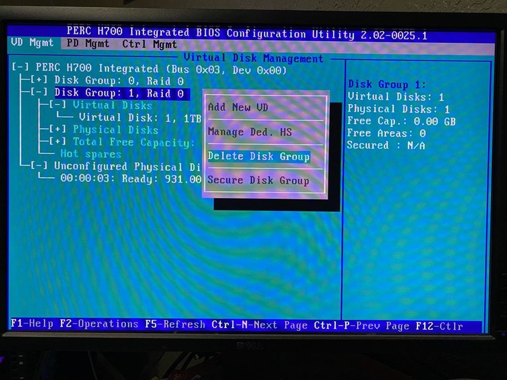 PowerEdge R710 with PERC H700 - Convert from one-disk RAID 0