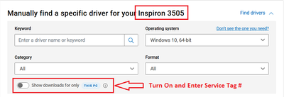 Inspiron 3505 Show Downloads For This PC Only 18 Dec 2021.png