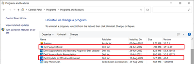 Win 10 Pro v21H2 Control Panel Dell Programs Installed 12 Aug 2022.png