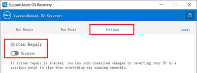 SupportAssist OS Recovery Settings System Repair 05 Nov 2021.png