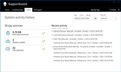 Recent Activity, Hardware scan -Error-