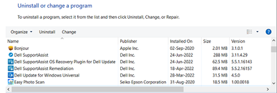 Win 10 Pro v21H2 Control Panel Dell Programs Installed 24 Jun 2022.png