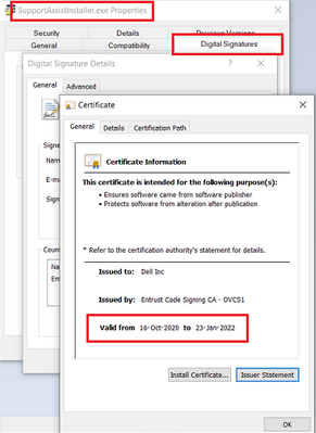 Dell SupportAssistInstaller_exe Digital Signature Expired Downloaded 08 Feb 2022.png