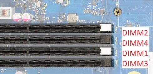 NOTE DIMM 1 is in the middle