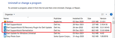 Win 10 Pro v21H2 Control Panel Dell SA Programs Installed 27 Feb 2022.png