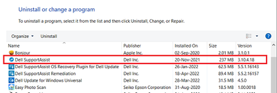 Win 10 Pro v21H2 Control Panel Dell SA v3_10_4_18 Installed as of 24 Apr 2022.png