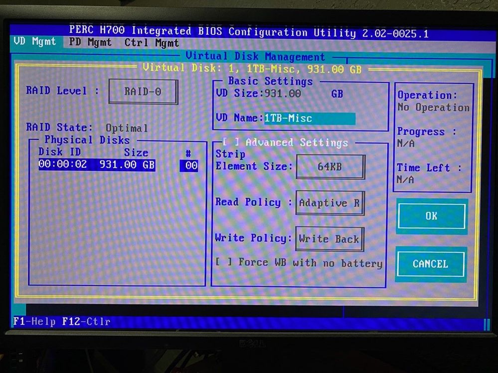 PowerEdge R710 with PERC H700 - Convert from one-disk RAID 0