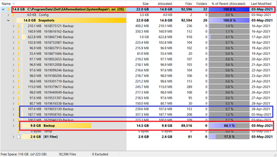TreeSize v4_2_2 Program Data Dell SystemRepair Snapshots DSA Remediation Service Enabled NEW EDIT 03 May 2021.png