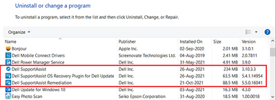 Win 10 Pro v21H1 Control Panel Dell Programs Installed 26 Oct 2021.png