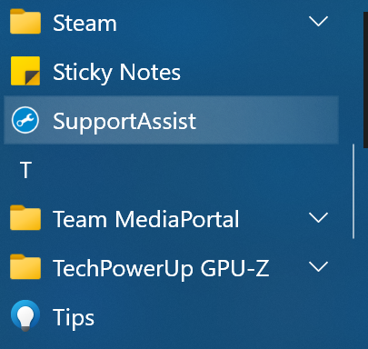 left click on SupportAssist, left click to more, right click on pin to taskbar