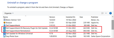 Win 10 Pro v21H2 Control Panel Dell Update for Dell SA Remediation in Aug 2022 26 Nov 2022.png