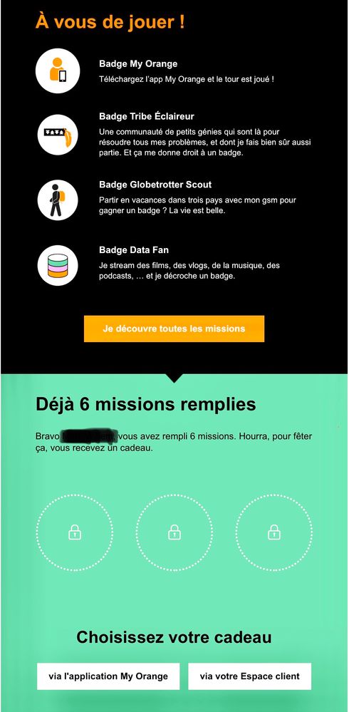 Rien n apparaît dans mon espace client