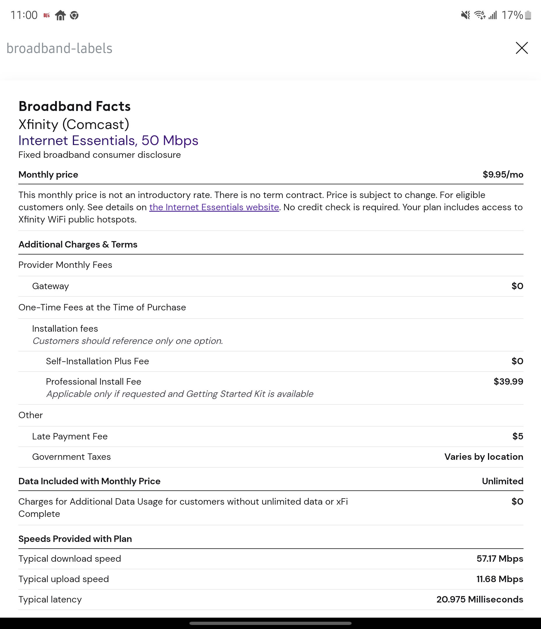 Deinternet Essentials Xfinity Pay Bill - 3xf024c